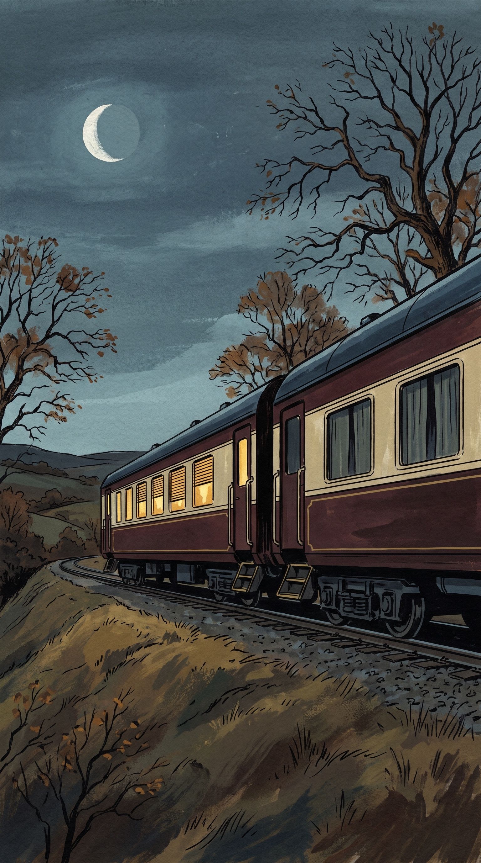 Painted setting: The Merrow Belle, the overnight sleeper from Aldbridge to Port Merrow.