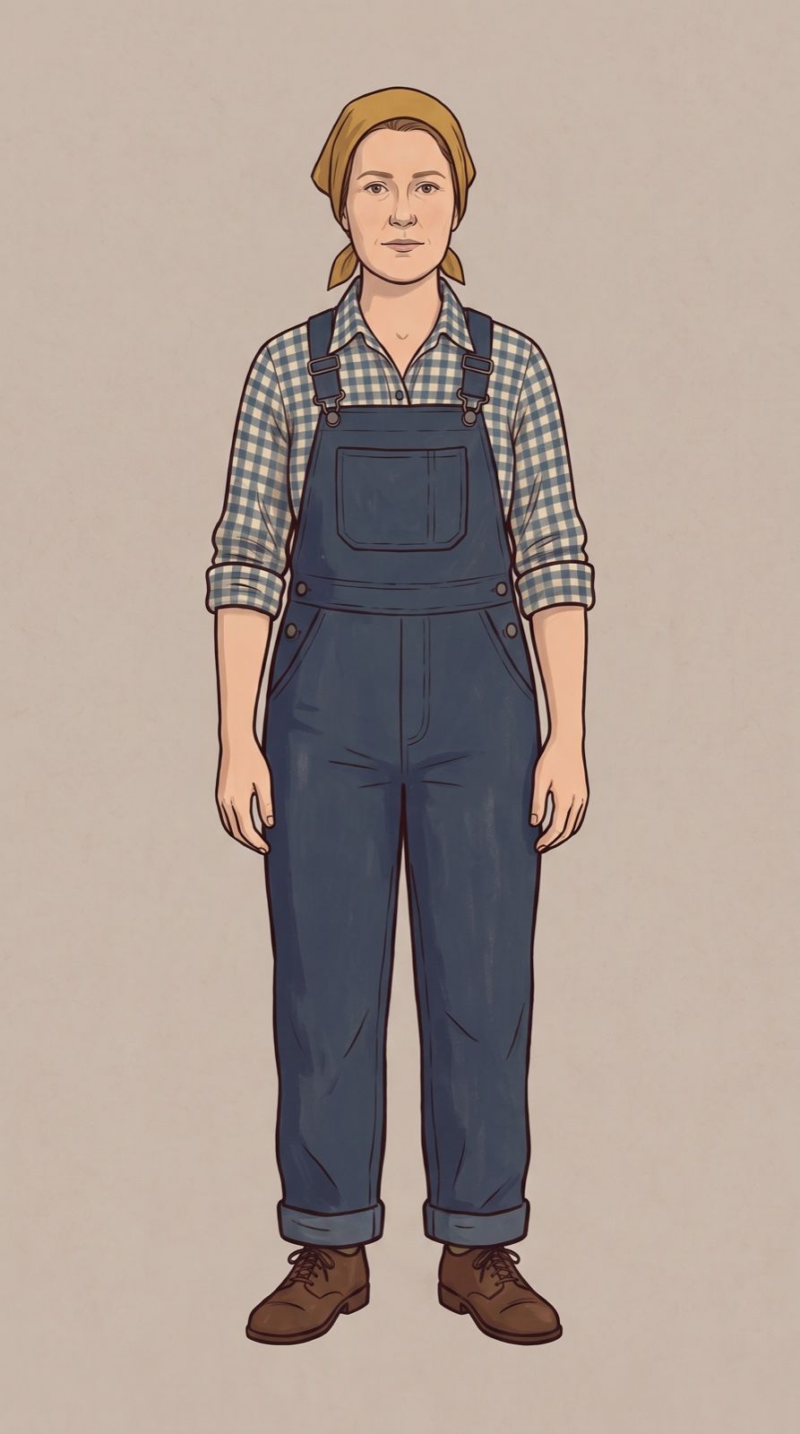 Suspect 3, Bridie Gallagher: a painted full-length portrait.
